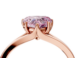 Rose gold Fancy Pink Heart  Solitaire Diamond Ring with Six-Prong Setting and Tapered Band_21