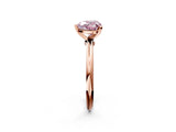 Rose gold Fancy Pink Heart  Solitaire Diamond Ring with Six-Prong Setting on a Classic Band 2
