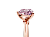 Rose gold Fancy Pink Heart  Solitaire Diamond Ring with Six-Prong Setting on a Classic Band 5