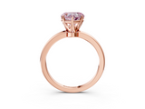 Rose gold Fancy Pink Heart  Solitaire Diamond Ring with Six-Prong Setting on a Classic Band_6