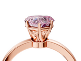 Rose gold Fancy Pink Heart  Solitaire Diamond Ring with Six-Prong Setting on a Classic Band_7