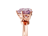 Rose gold Fancy Pink Heart  Solitaire Diamond Ring with Six-Prong Setting on a Classic Band_8