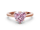 Rose gold Fancy Pink Heart  Solitaire Diamond Ring with Split Shank and Four-Prong Setting_12