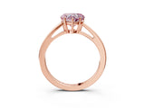 Rose gold Fancy Pink Heart  Solitaire Diamond Ring with Split Shank and Four-Prong Setting_15