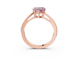 Rose gold Fancy Pink Heart  Solitaire Diamond Ring with Split Shank and Four-Prong Setting_23