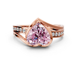 Rose gold Fancy Pink Heart  Solitaire Diamond Ring with Split Shank and Prong Setting_42