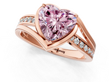 Rose gold Fancy Pink Heart  Solitaire Diamond Ring with Split Shank and Prong Setting_43