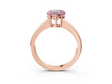 Rose gold Fancy Pink Heart  Solitaire Diamond Ring with Tapered Band and Four-Prong Setting_51