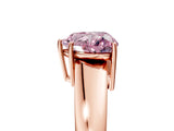 Rose gold Fancy Pink Heart  Solitaire Diamond Ring with Tapered Band and Four-Prong Setting_53