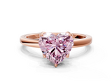 Rose gold Fancy Pink Heart  Solitaire Diamond Ring with Thin Band and Four-Prong Setting_3