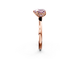 Rose gold Fancy Pink Heart  Solitaire Diamond Ring with Thin Band and Four-Prong Setting_5