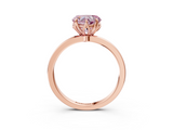 Rose gold Fancy Pink Heart  Solitaire Diamond Ring with Thin Band and Four-Prong Setting_6