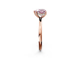 Rose gold Fancy Pink Heart  Solitaire Diamond Ring with a Classic Band and Four-Prong Setting 2