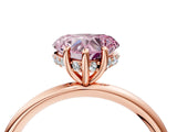 Rose gold Fancy Pink Heart  Solitaire Diamond Ring with a Classic Band and Four-Prong Setting 4