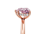Rose gold Fancy Pink Heart  Solitaire Diamond Ring with a Classic Band and Four-Prong Setting 5