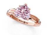 Rose gold Fancy Pink Heart  Solitaire Diamond Twisted Band with Four-Prong Setting_72