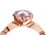Rose gold Fancy Pink Heart  Solitaire Diamond Twisted Band with Four-Prong Setting_75