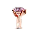 Rose gold Fancy Pink Heart  Solitaire Diamond Twisted Band with Four-Prong Setting_76