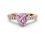 Rose gold Fancy Pink Heart  Solitaire Diamond with Pavé Band and Four-Prong Setting_51