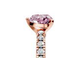 Rose gold Fancy Pink Heart  Solitaire Diamond with Pavé Band and Four-Prong Setting_56