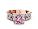 Rose gold Fancy Pink Heart  Solitaire Diamond with Pave and Channel Set Band_58