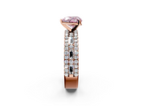 Rose gold Fancy Pink Heart  Solitaire Diamond with Pave and Channel Set Band_60