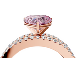 Rose gold Fancy Pink Heart  Solitaire Diamond with Pave and Channel Set Band_62