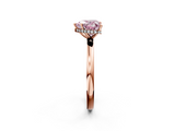 Rose gold Fancy Pink Heart  Solitaire Engagement Ring with Cathedral Band and Four-Prong Setting_23