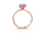 Rose gold Fancy Pink Heart  Solitaire Engagement Ring with Cathedral Band and Four-Prong Setting_24