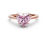 Rose gold Fancy Pink Heart  Solitaire Engagement Ring with Four-Prong Setting and Classic Band 2