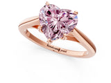 Rose gold Fancy Pink Heart  Solitaire Engagement Ring with Four-Prong Setting and Classic Band 3
