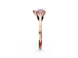 Rose gold Fancy Pink Heart  Solitaire Engagement Ring with Four-Prong Setting and Classic Band 4