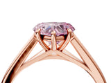Rose gold Fancy Pink Heart  Solitaire Engagement Ring with Four-Prong Setting and Classic Band