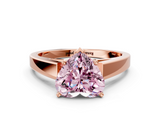 Rose gold Fancy Pink Heart  Solitaire Engagement Ring with Four-Prong Setting and Tapered Band_3
