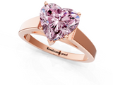 Rose gold Fancy Pink Heart  Solitaire Engagement Ring with Four-Prong Setting and Tapered Band_4