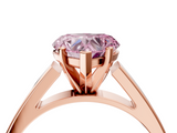 Rose gold Fancy Pink Heart  Solitaire Engagement Ring with Four-Prong Setting and Tapered Band_7