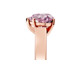 Rose gold Fancy Pink Heart  Solitaire Engagement Ring with Four-Prong Setting and Tapered Band_8