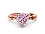 Rose gold Fancy Pink Heart  Solitaire Engagement Ring with Scrollwork Band and Four-Prong Setting_130
