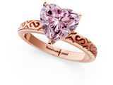 Rose gold Fancy Pink Heart  Solitaire Engagement Ring with Scrollwork Band and Four-Prong Setting_131