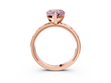 Rose gold Fancy Pink Heart  Solitaire Engagement Ring with Scrollwork Band and Four-Prong Setting_133