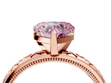 Rose gold Fancy Pink Heart  Solitaire Engagement Ring with Scrollwork Band and Four-Prong Setting_134