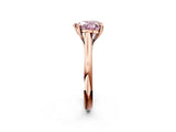 Rose gold Fancy Pink Heart  Solitaire Engagement Ring with Six-Prong Setting and Classic Band 3