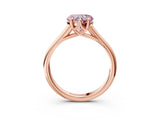 Rose gold Fancy Pink Heart  Solitaire Engagement Ring with Six-Prong Setting and Classic Band 4