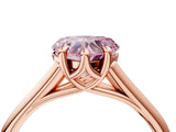 Rose gold Fancy Pink Heart  Solitaire Engagement Ring with Six-Prong Setting and Classic Band 5