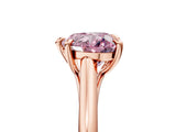 Rose gold Fancy Pink Heart  Solitaire Engagement Ring with Six-Prong Setting and Classic Band