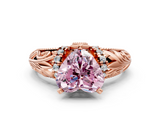 Rose gold Fancy Pink Heart  Solitaire Filigree Engagement Ring with Halo and Prong Setting_68
