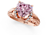 Rose gold Fancy Pink Heart  Solitaire Filigree Engagement Ring with Halo and Prong Setting_69
