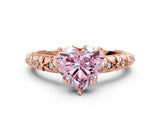 Rose gold Fancy Pink Heart  Solitaire Floral Milgrain Engagement Ring_31