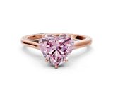 Rose gold Fancy Pink Heart  Solitaire Heart Prong Engagement Ring with Tapered Band_55