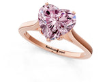 Rose gold Fancy Pink Heart  Solitaire Heart Prong Engagement Ring with Tapered Band_56